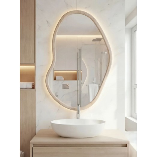 Зеркало (43х80 см) криволинейной формы ИНДО в раме 