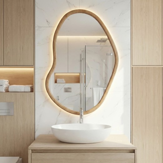 Зеркало (58х93 см) криволинейной формы ИНДО в раме 